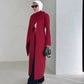 METAL BUTTON LONG COAT WITH SCARFX