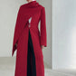 METAL BUTTON LONG COAT WITH SCARFX